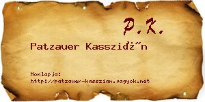 Patzauer Kasszián névjegykártya